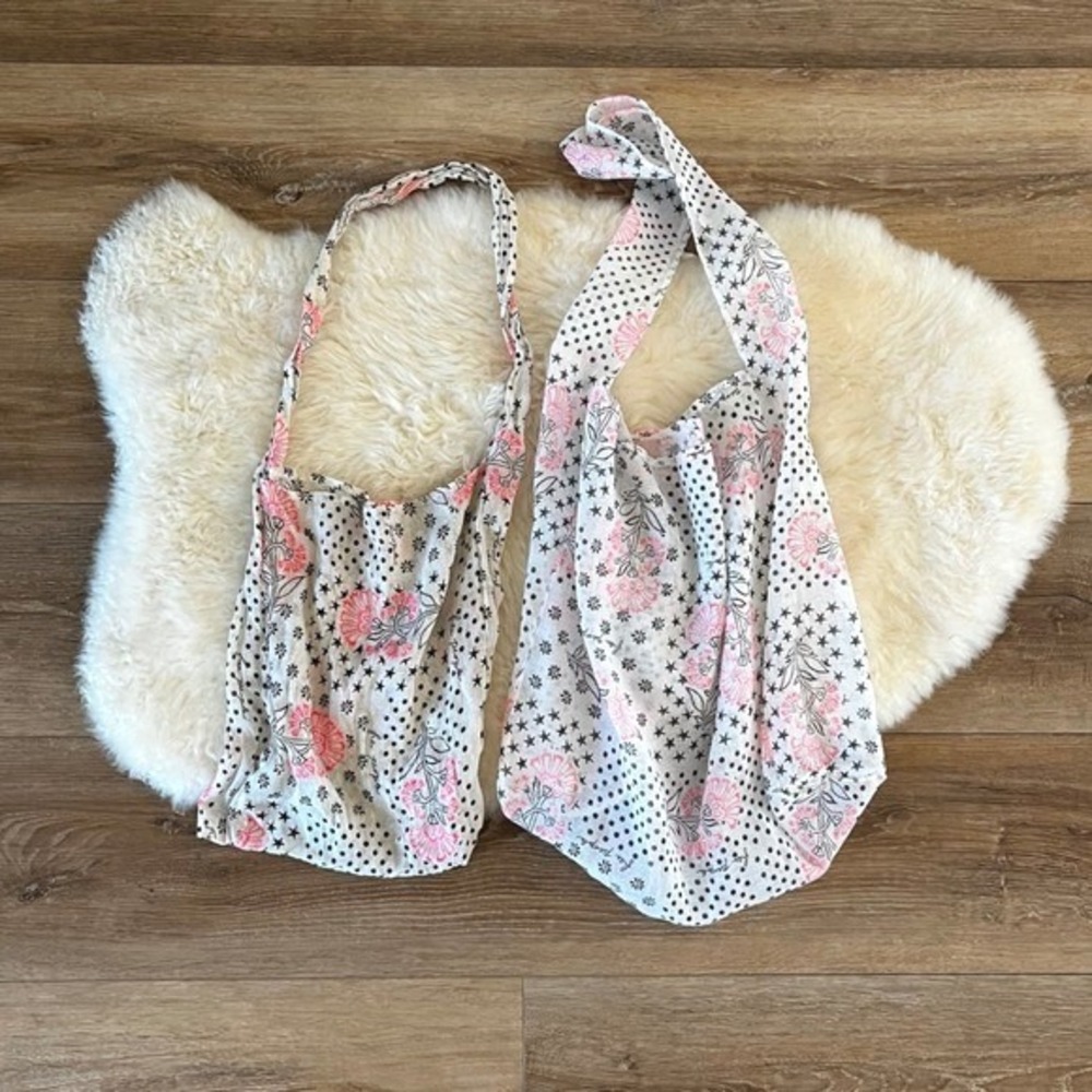 Lot of 2 Free People Cotton Shopping Bags